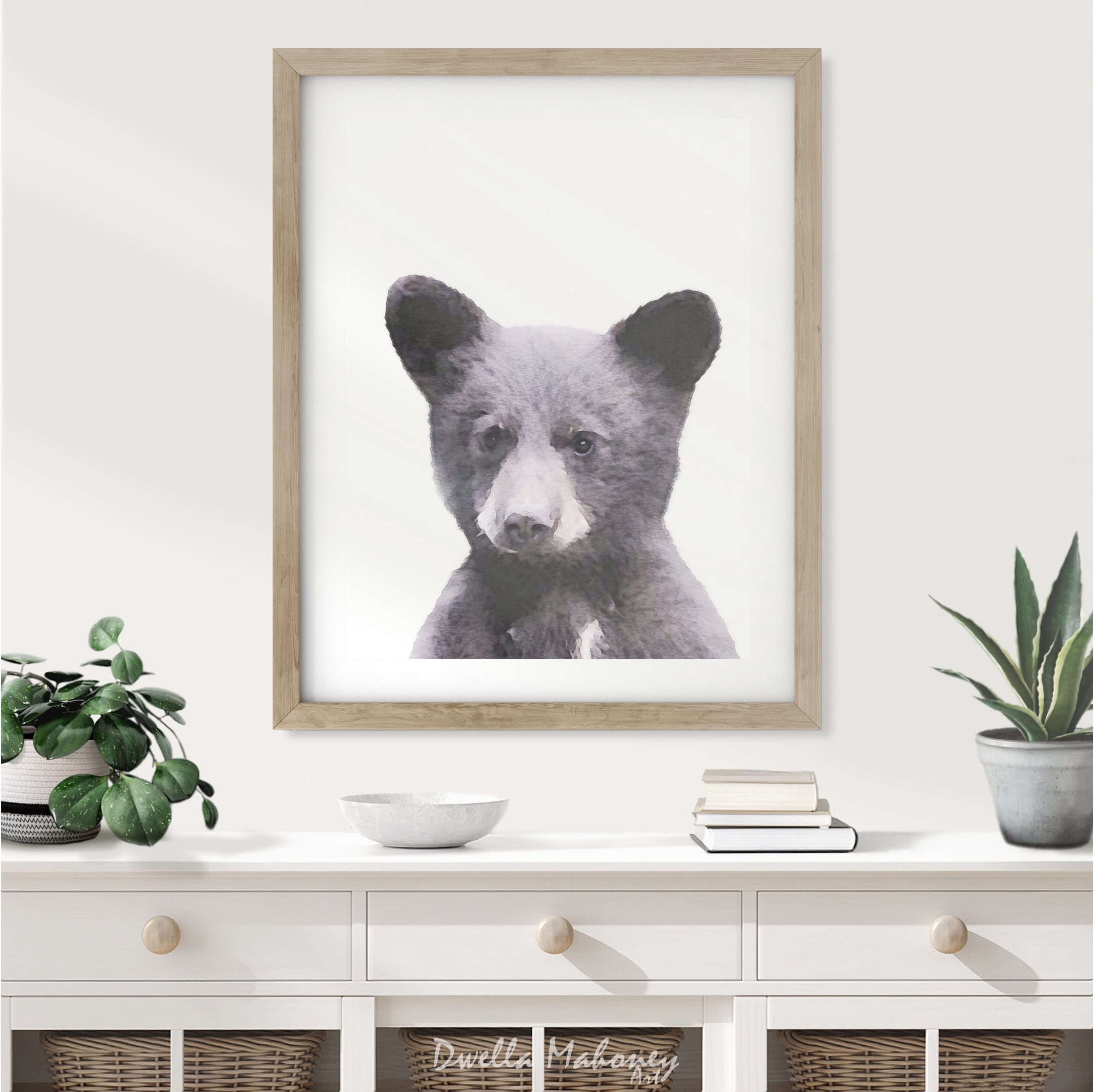Baby Black Bear Art Print Watercolor Bear Painting | Etsy