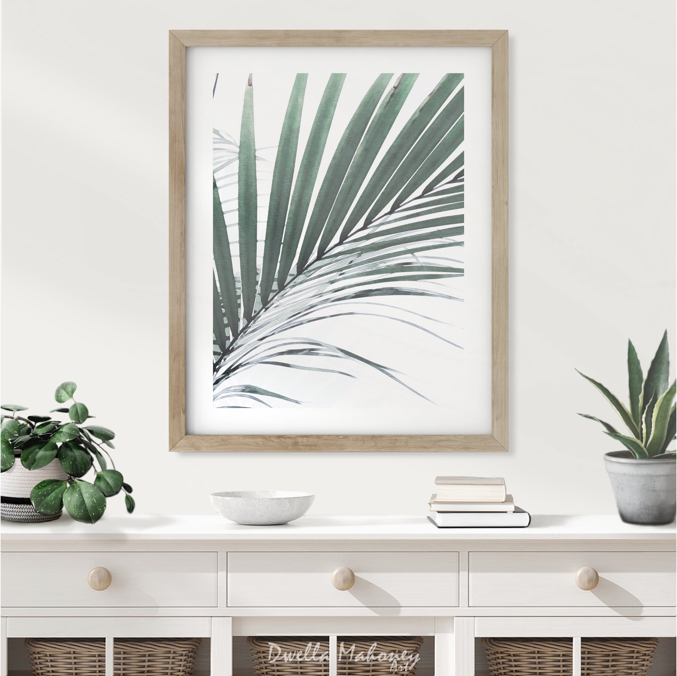 Watercolor Palm Leaf Print Tropical Leaf Painting Leaf | Etsy