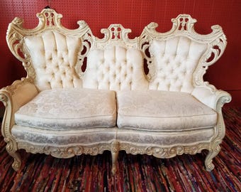 Vintage Rococo Baroque French Provincial sofa