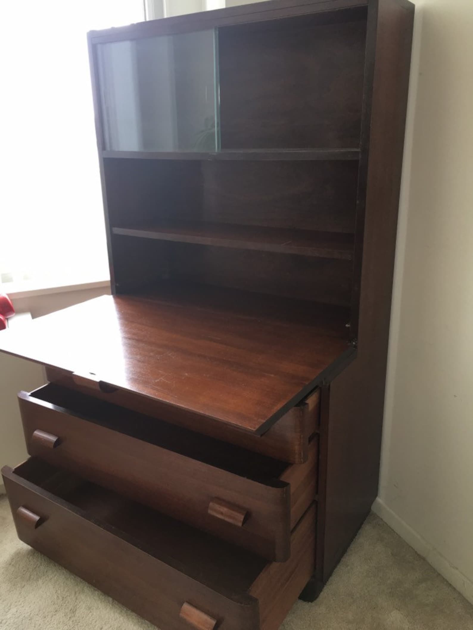 Vintage MCM Art Deco Secretary Desk Etsy