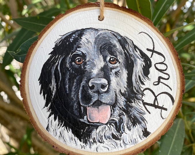 Detailed Pet Portrait Wood Slice Ornament Etsy