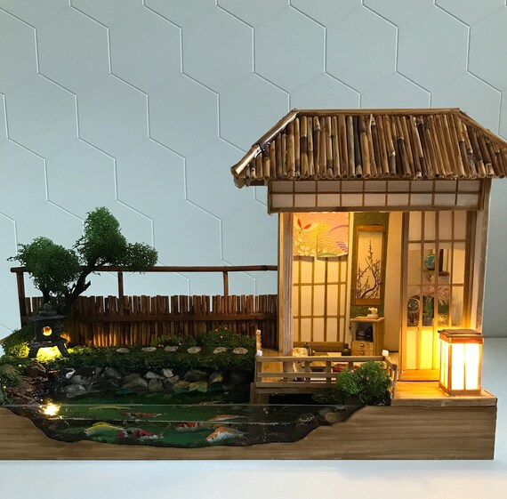 Simon J. miniature Japanese tea house room box Etsy