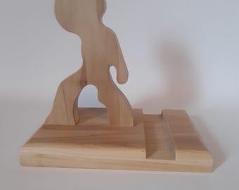Handmade Poplar Cell Phone Holder: Home Office Cookbook Stand
