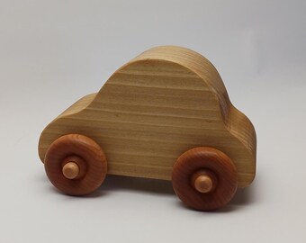 Handmade Wooden Car: Poplar VW Beetle Toy