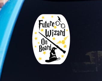 Wizard On Board Car Decal: HP Fan Vinyl Sticker