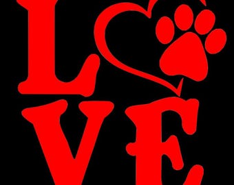 Calcomanía de vinilo con estampado de pata de amor, rescate de bebés peludos, perros, mamás y papás.