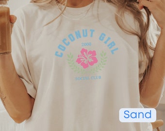 Coconut Girl Shirt Coconut Girl Coconut Girl Clothes Coconut Girl Shirts Hibiscus Shirt Hibiscus Beachy Shirt Y2K Shirt Y2K Clothes