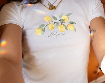 Lemon Shirt Y2K Baby Tee Baby Tee Y2K Y2K Top Y2K Clothes Teenage Girl Gifts 90's Baby Tee 2000s Fashion Graphic Tees Fruit Shirt