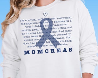 Momcreas Diabetes Sweatshirt moeder van diabetes type 1 shirt T1D moeder Diaversary cadeau diabetes ondersteuning trui type één moeder ronde hals