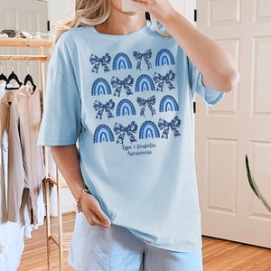Maglietta Coquette Tipo 1 Diabete Maglietta Fiocco Tipo 1 T1D Supporto Maglietta Tipo 1 Maglietta Diabete TShirt Regalo Diabetico Diabete Walk Maglietta T1D