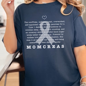 Maglietta con fiocco per diabete Momcreas, maglietta per mamma di tipo 1, maglietta di tipo uno, regalo per il diavvento, maglietta per la consapevolezza del diabete T1D per la camminata contro il diabete