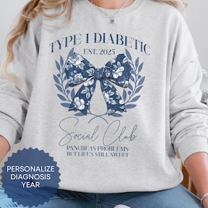 Benutzerdefinierte Zucker Typ 1 Sweatshirt Diabetes Sweatshirt T1D Shirt Diabetiker Geschenk Diabetes Spaziergang T1D Sweatshirt Diaversary Geschenk