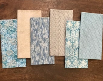 Blue, White, Gray Everyday Cloth Napkins, Set of 12 assorted