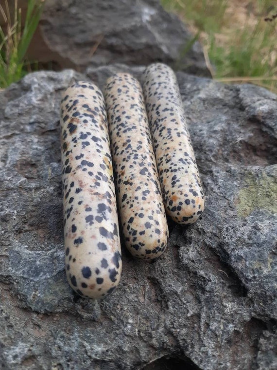 Dalmatian Jasper Crystal Wands/ Polka Dot/ Massage tools/Massage Tool/ Gift for her/ Crystals/ White and Black Crystal/ Bath & Beauty