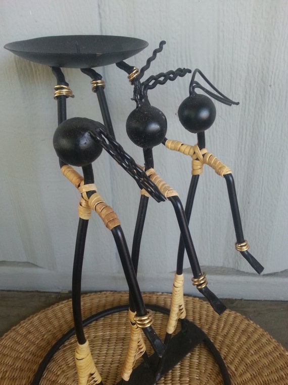 SALE!! Candle Holder* Tribal* Steel* Crystal Stand* Tea Light* Unique Gift* Home Decor* Bamboo* Dance* Music* Women