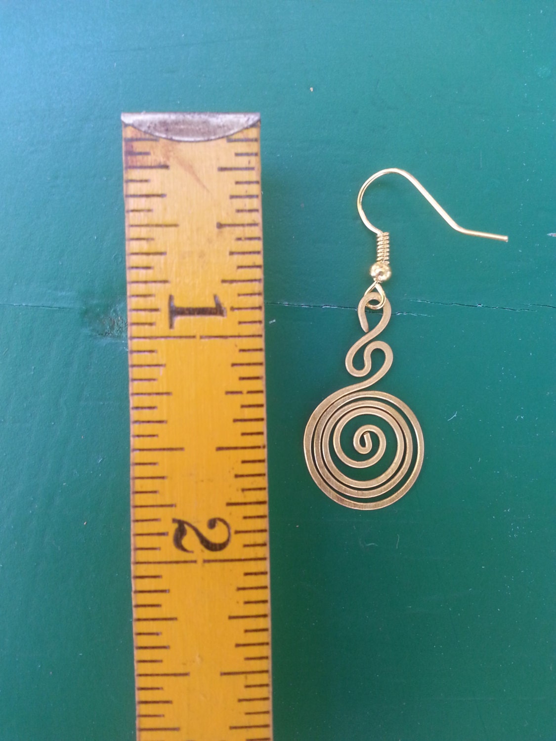 Brass Earring* Wire Wrap Jewelry* Spiral* Earrings* Unique Gift ...