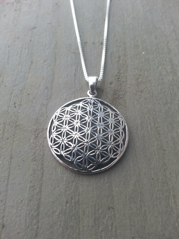 Flower of Life_ Sacred Geometry_ Sterling Silver Jewelry_ Necklace_ Gift for her_ Gift for him_  Unique Gifts_ Silver_ Meditation Supplies