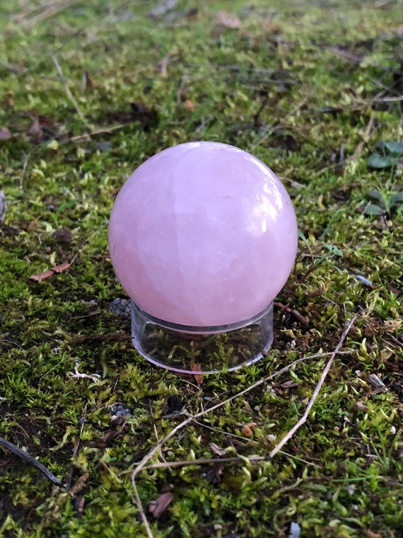 Rose Quartz Sphere_ Crystal Ball_ Halloween Fall Decor_ Unique Gift_ Rose_ Pink Crystal_ Polished Crystal Sphere_ Pink