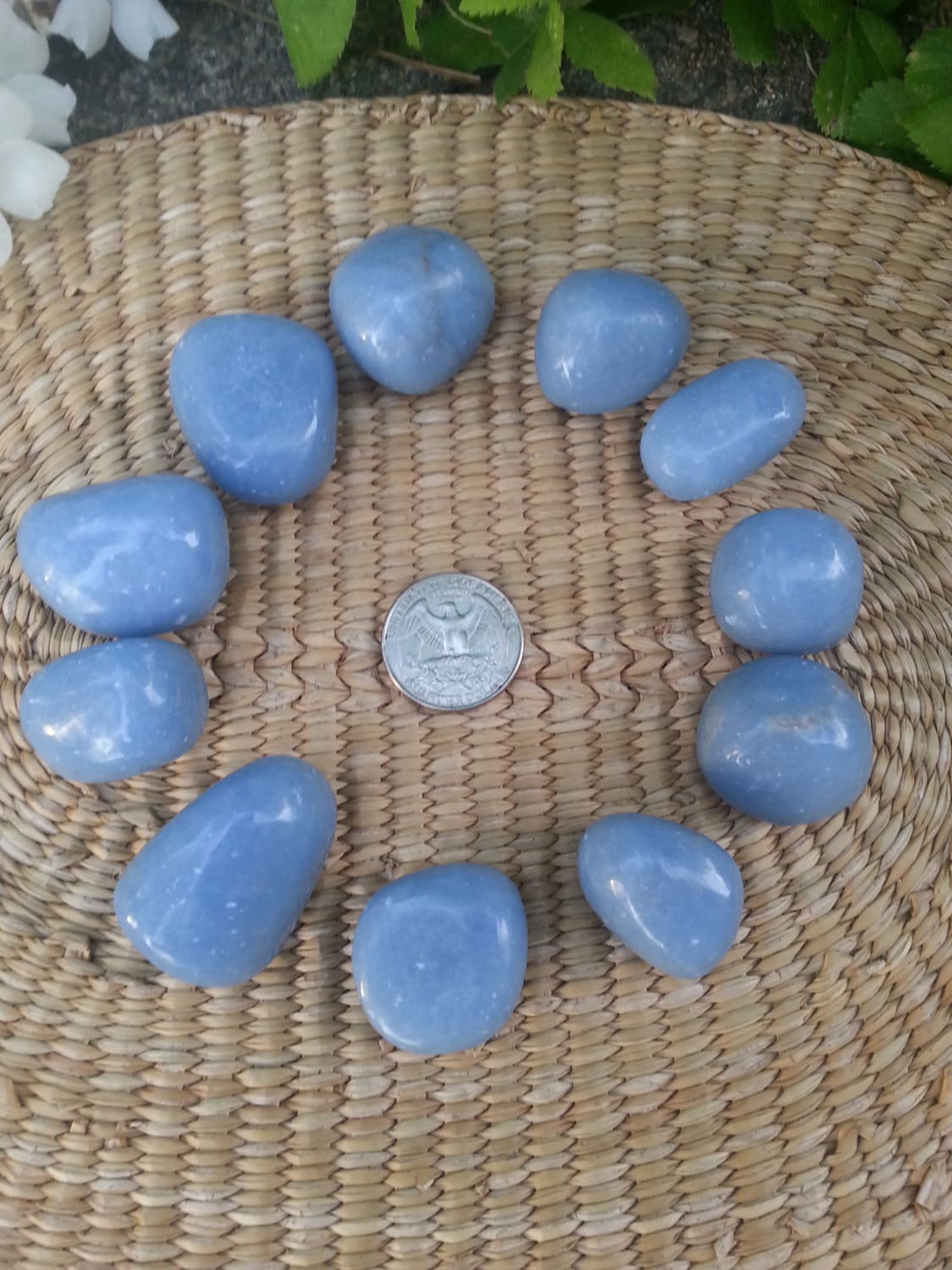 Angelite/ Crystals/ Tumbled Stones/ Polished Angelite/ Throat Chakra