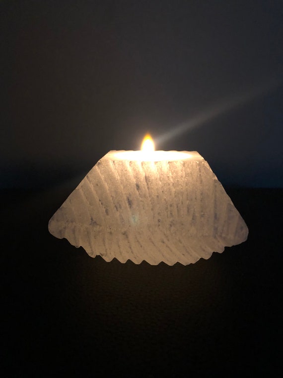 Candle Holder Selenite Crystal_ Candle_ Air Plant Holder_ White Candle Holder_ Crystal_ Metaphysical_ Spiritual Gift_ Birthing Altar