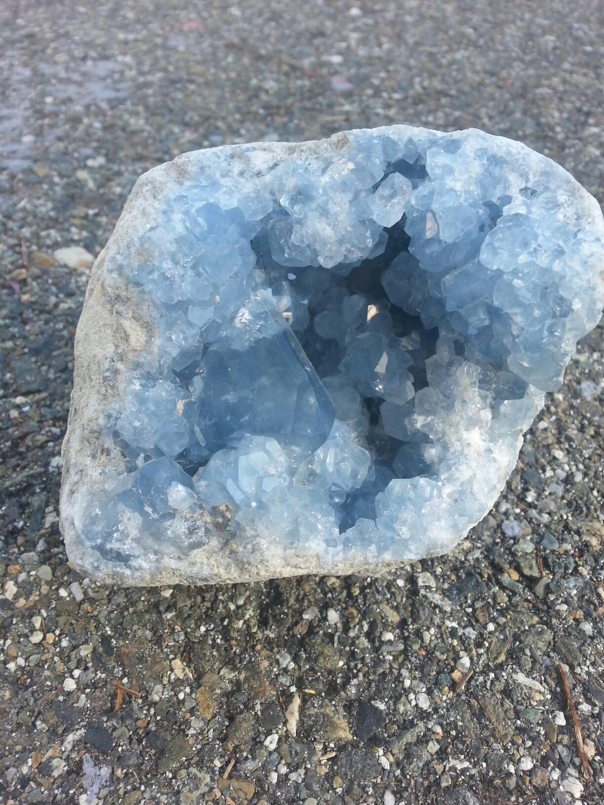 Large Celestite Geode Blue Crystal Heavy Crystal Crystals Home Decor Blue Fall Sky Prisms Gift For Her Gift For Boyfriend