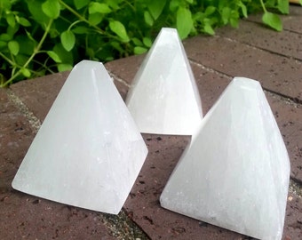 Selenite Crystal Pyramid: White Crystal Home Decor