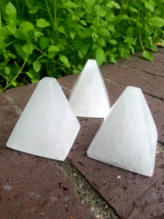 Selenite Crystal Pyramid_ White Crystal Pyramid_ Home Decor_ Unique Gift_ Crystal Tower_ Metaphysical Supplies_ Crystals