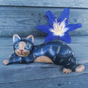 Wooden Cat* Cat* Vintage* Home Decor* Unique Gift* Decoration* Wood* Cat toy* Heart* Animal*