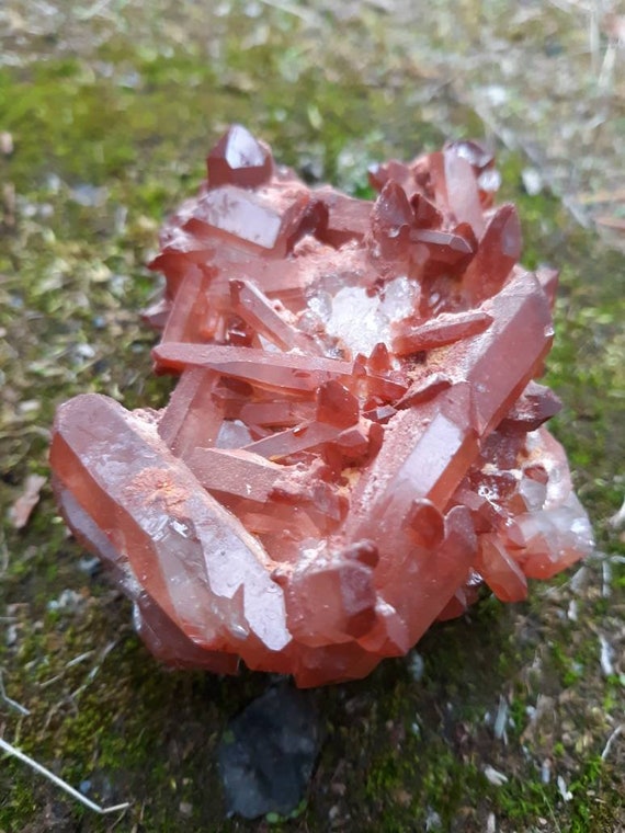 Red Quartz Crystal_ Moroccan Quartz_ Red Stone_ Chakras_ Meditation_ Unique Gift_ Stocking Stuffer_ White Quartz_ Yoga