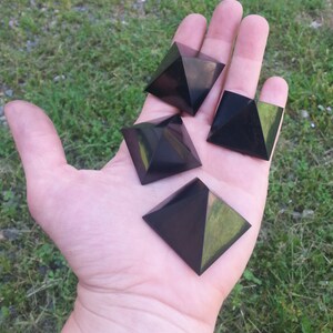 Polished Shungite Pyramid: EMF Shielding Stone, Home Decor (1.5 inch) image 4
