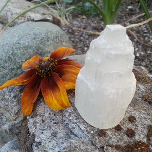 Selenite/ Mini Selenite Tower/ Crystal Tower/ Stocking Stuffer/ White/ Crystals/ White Crystal/ Home Decor/ Unique Gift/ Chakras/ White