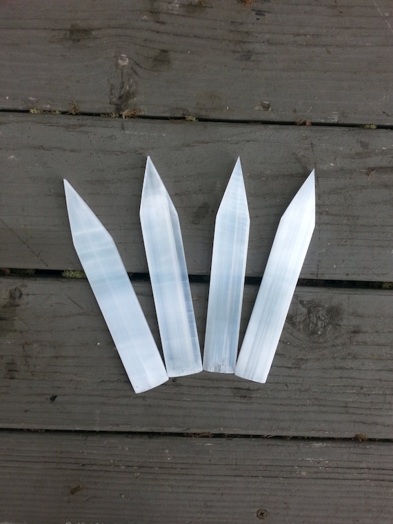 Selenite/ Point Wands/Flat Polished Selenite/ Selenite Point/ Crystal Wands/ Reiki/ Healing/ Cleansing/ Gift/ Home Decor