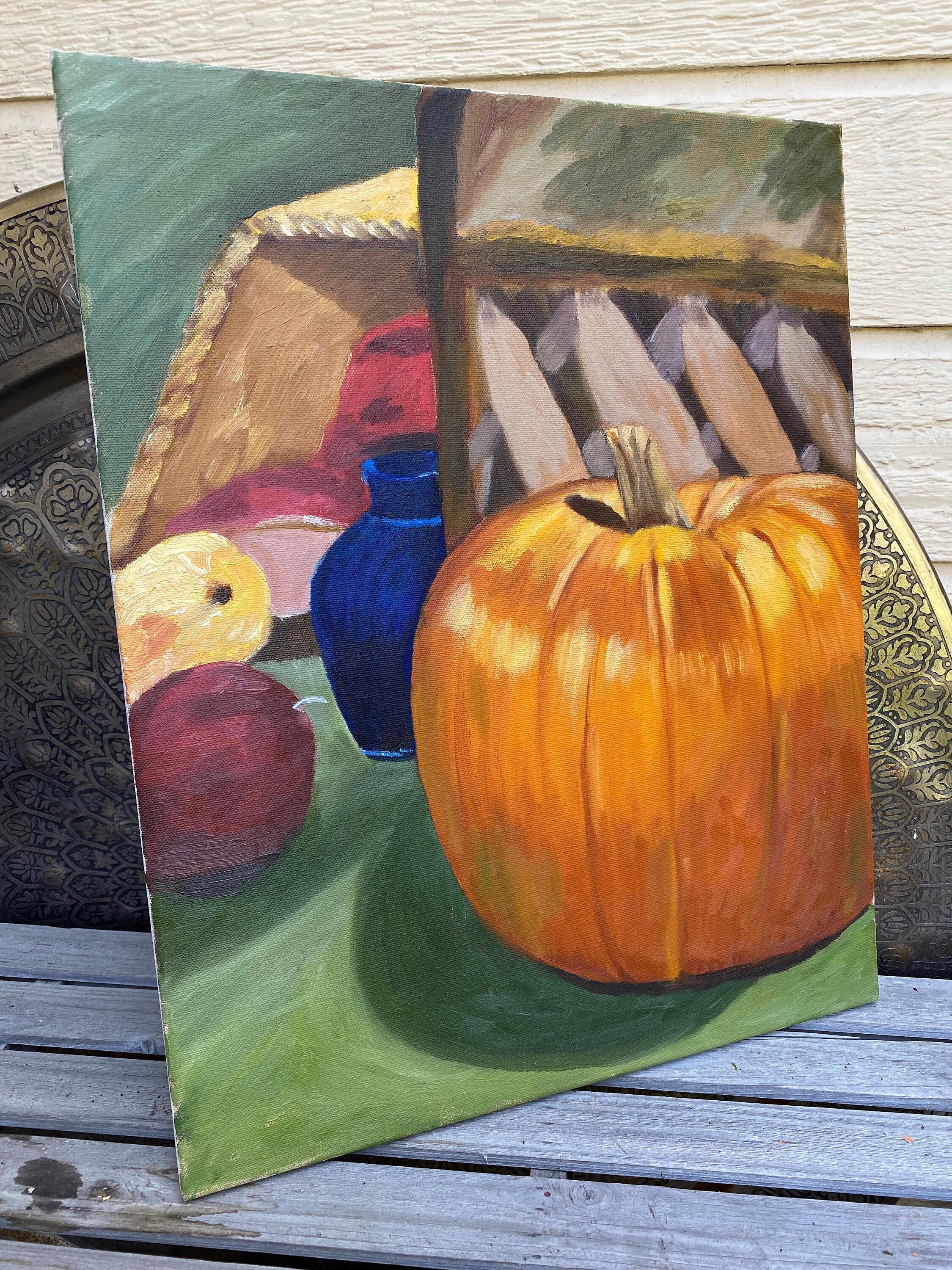 Still Life Vegetable Oil Painting/pumpkin With Fruit Oil Painting ...