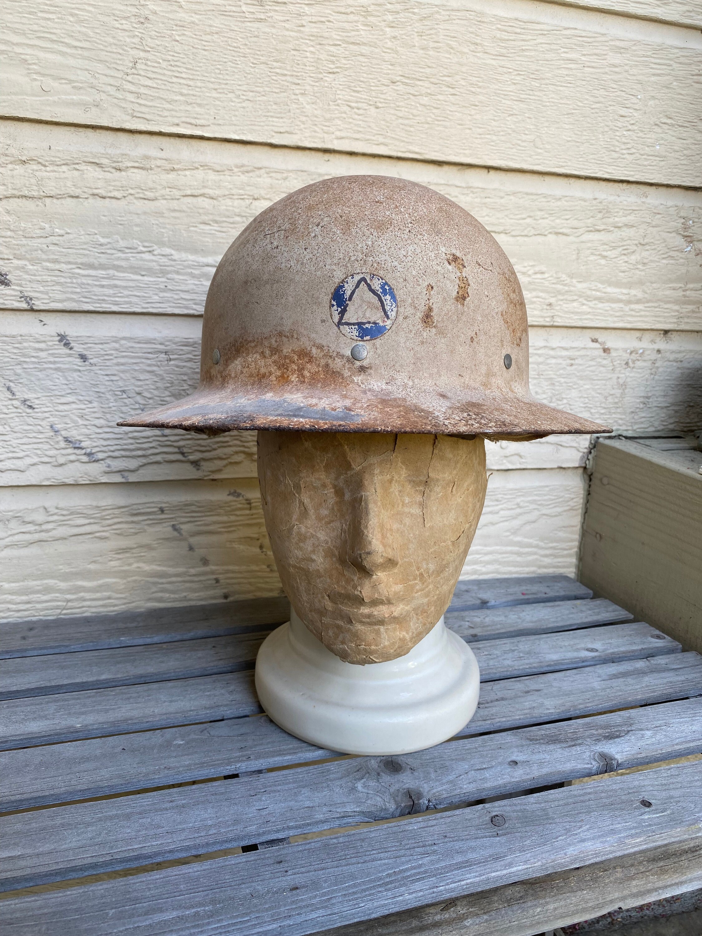 WW2 Era Helmet/civil Defense Helmet/metal Pith Helmet/metal Etsy