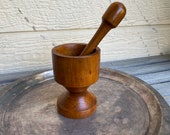 Wood Mortar and Pestle