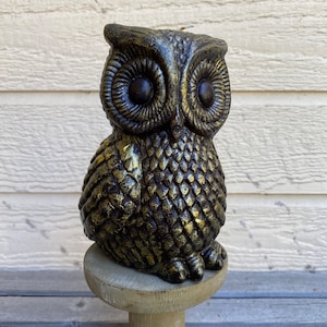 Owl/Owl Candle/Luminescent Owl/Nocturnal Wildlife/Forest Animal/Statue Candle/Woodland Creature