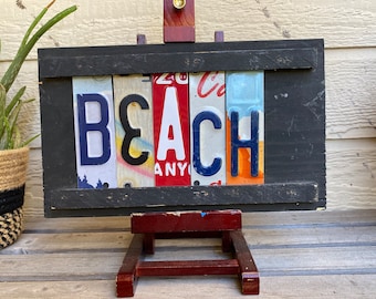 License Plate Beach Sign/Authentic License Plate Sign/Beach Sign/License Plate Art/Beach Decor/Beach Wall Decor