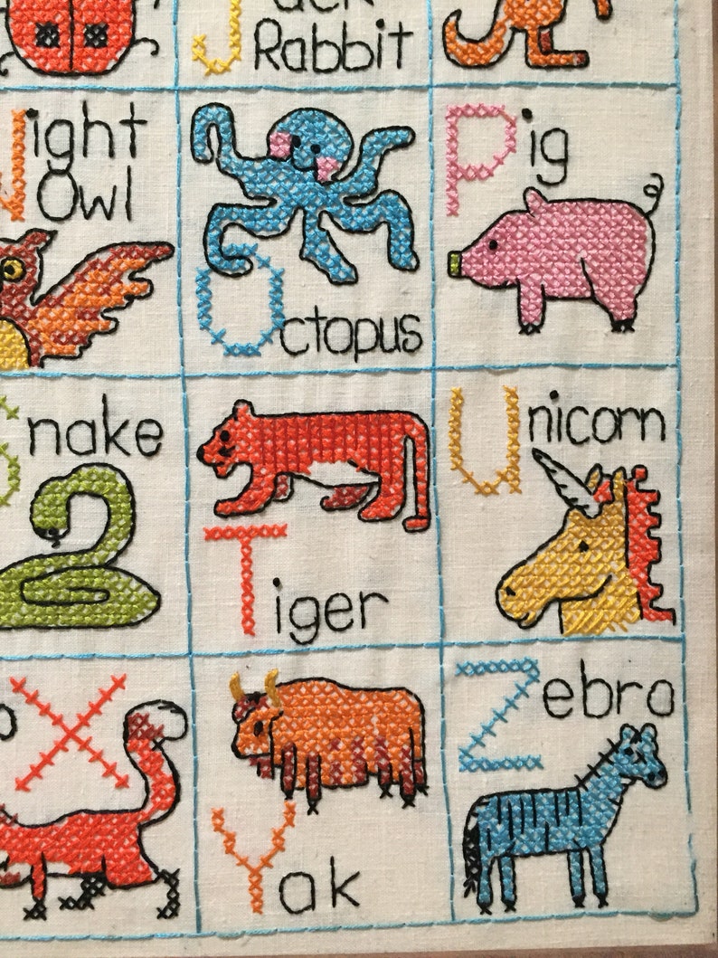 Vintage Cross Stitch Animal ABC Etsy