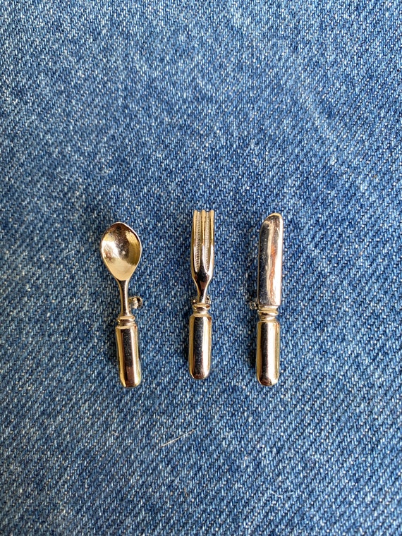 Spoon Fork Knife Flatware Pins - image 2