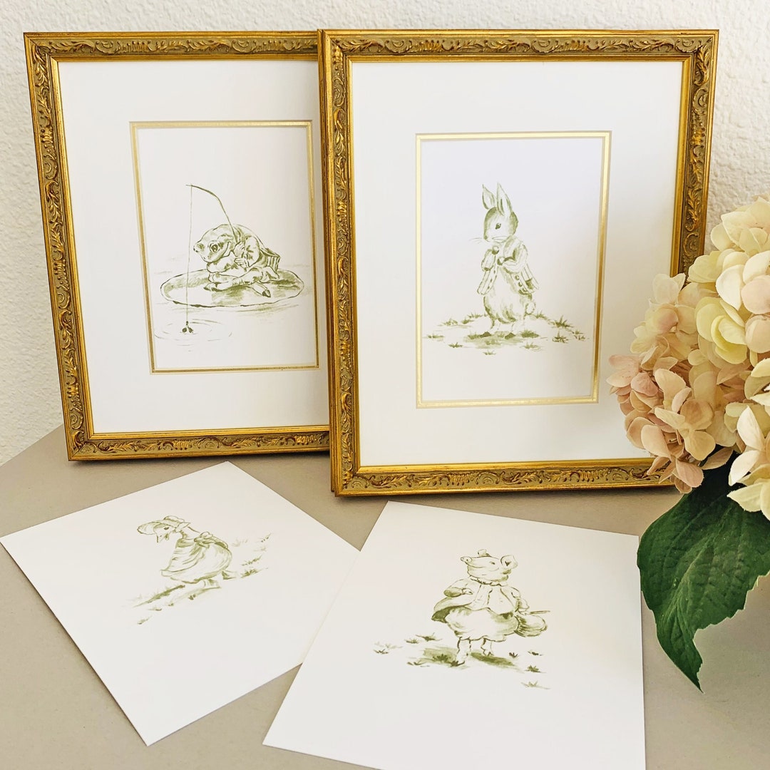 Petit Moi Prints, Petit Moi in green, Petit Moi Bunny, Petit Moi Pig, Petit Moi Duck, Petit Moi Frog, Childrens Decor, Nursery Decor