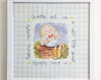 Humpty Dumpty Print, Nursery Rhyme Print, Nursery Print, Humpty Dumpty, Egg, all the kings horses, Humpty Dumpty sat on a wall