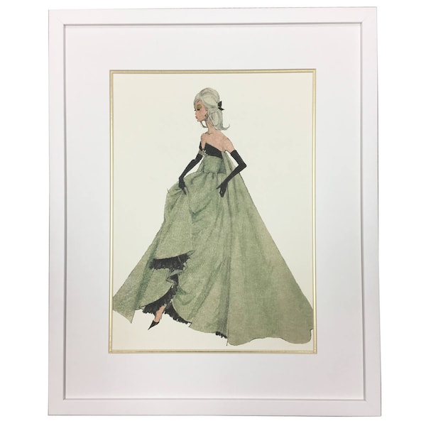 Barbie Couture Lisette Art Print | White Frame, Gold Inlay