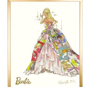 Barbie Generation of Dreams LIMITED EDITION Fashion Print by Robert Best. Signed and Numbered with Certificate of Authenticity & Gold Frame image 1