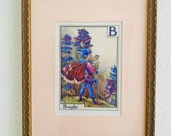 Bugle Fairy, Flower Fairies by Cicely Mary Barker, with mat (frame not available