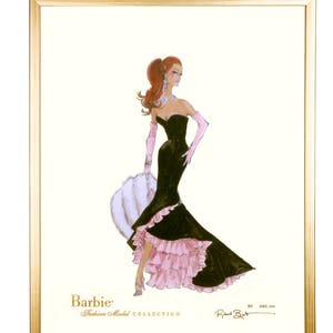 Barbie Siren LIMITED EDITION Fashion Print by Robert Best. Signed and Numbered with Certificate of Authenticity & Gold Frame