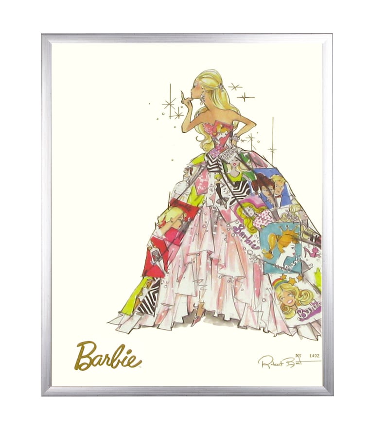 Barbie Generation of Dreams LIMITED EDITION Fashion Print by Robert Best. Signed and Numbered with Certificate of Authenticity & Gold Frame image 2