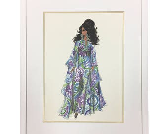 Barbie Elegance Giclée Art Print | White Wood Frame with Mat and Gold Fillet | Available unframed (Print & Mat)