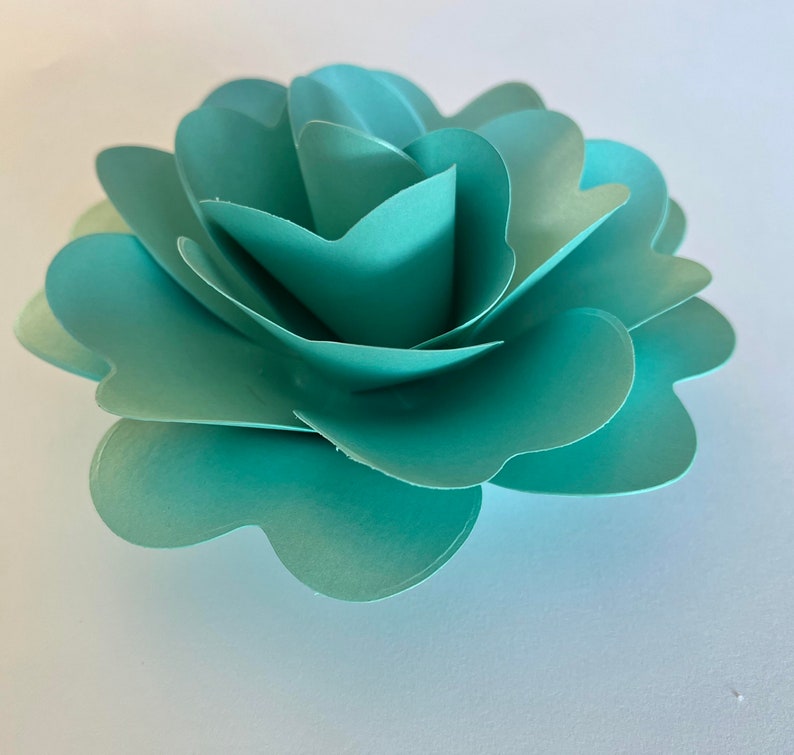 Paper Flower Rose Flat Base 6