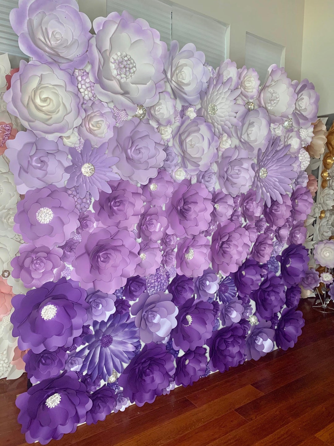 Paper Flower Wall Purple Ombre 8' X 8' Etsy