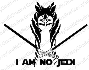 Ahsoka SVG PNG JPG | Ik ben geen Jedi dxf eps pdf | Silhouet gesneden bestand | Knip vriendelijke Star Wars Instant Digitale Download Cricut